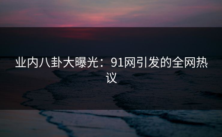 业内八卦大曝光：91网引发的全网热议  第1张