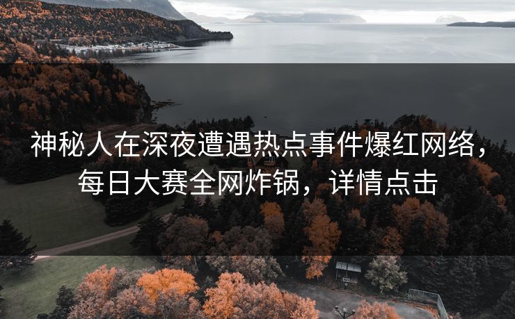 神秘人在深夜遭遇热点事件爆红网络，每日大赛全网炸锅，详情点击  第1张