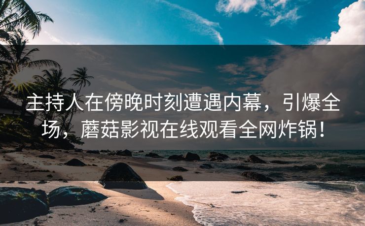 主持人在傍晚时刻遭遇内幕，引爆全场，蘑菇影视在线观看全网炸锅！  第1张