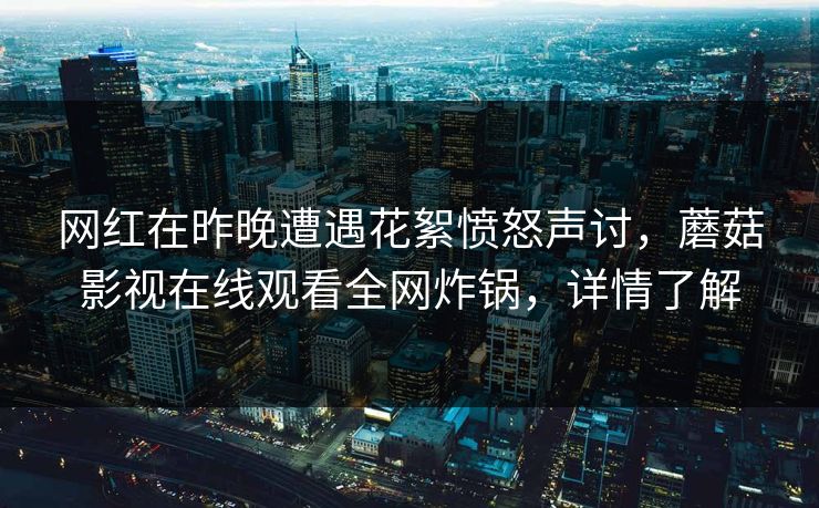 网红在昨晚遭遇花絮愤怒声讨，蘑菇影视在线观看全网炸锅，详情了解  第1张