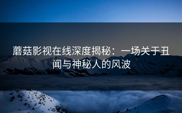 蘑菇影视在线深度揭秘：一场关于丑闻与神秘人的风波  第1张