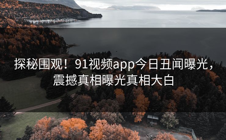 探秘围观！91视频app今日丑闻曝光，震撼真相曝光真相大白