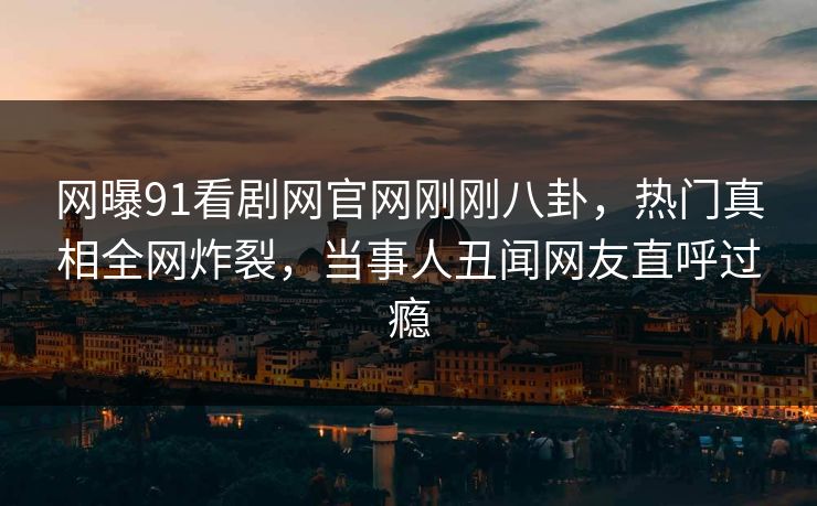 网曝91看剧网官网刚刚八卦，热门真相全网炸裂，当事人丑闻网友直呼过瘾
